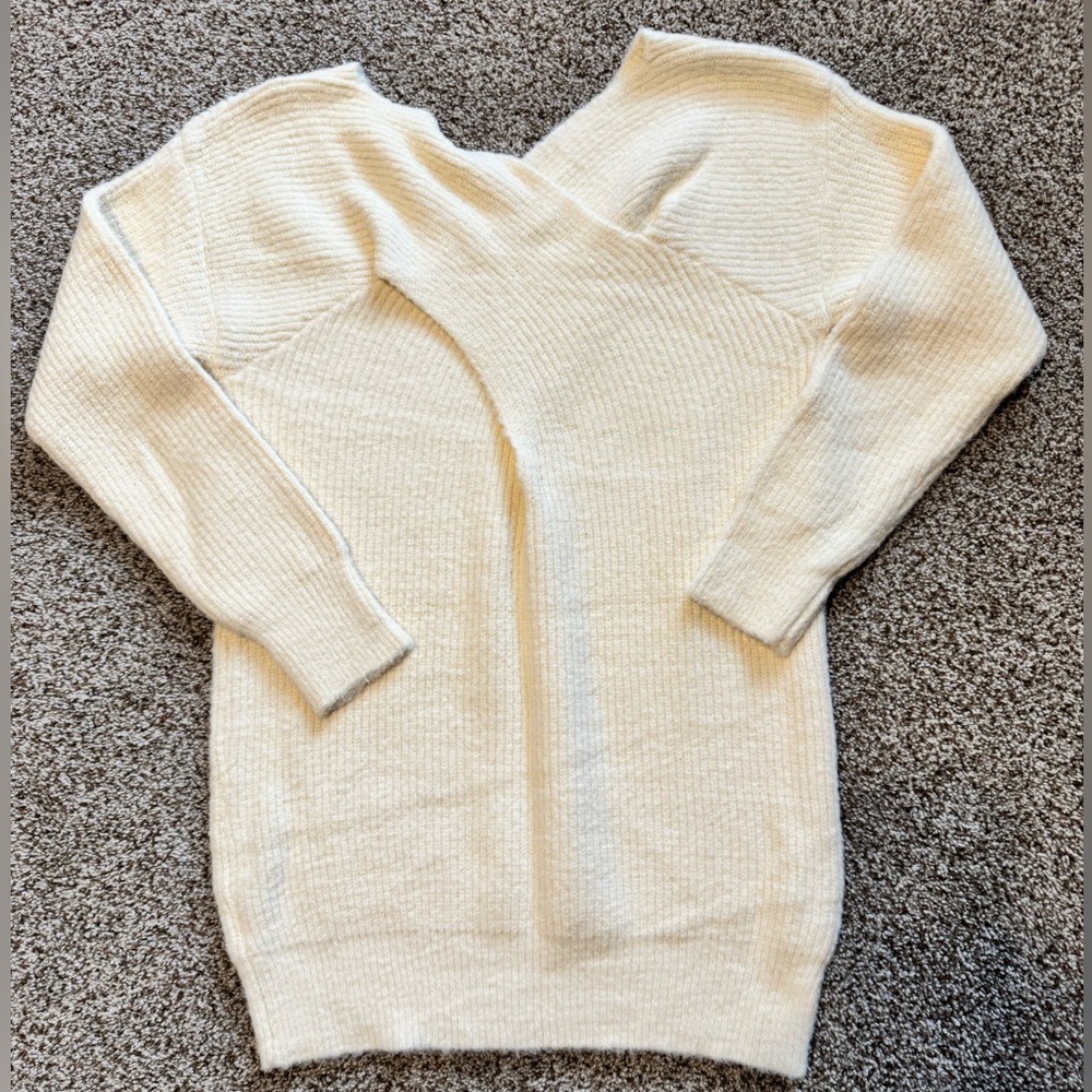 Hem & Thread Cream Criss Cross Back Sweater